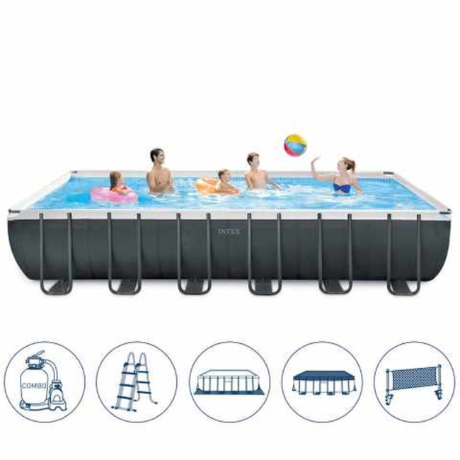 Каркасный бассейн Intex 26368 ULTRA XTR Rectangular Pool Set 732х366х132 см. - фото, картинка Каркасный бассейн Intex 26368 ULTRA XTR Rectangular Pool Set 732х366х132 см. - фото