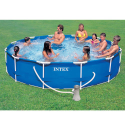 Каркасный бассейн Intex Metal Frame 366х76 (56996/28212)+ фильтр 2куба/ч - фото